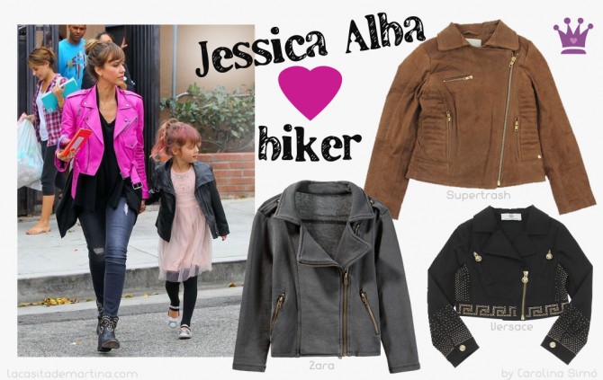 Jessica Alba, Jacket Biker, Blog de Moda Infantil, La casita de Martina, Carolina Simó Jessica Alba, Jacket Biker, Blog de Moda Infantil, La casita de Martina, Carolina Simó