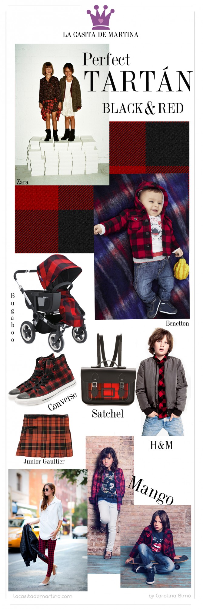 Tartán, Tendencias moda, H&M, Zara, Blog de Moda Infantil,  La casita de Martina