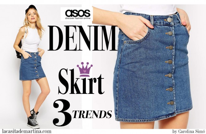 Tendencias Moda Infantil, Asos, Blog Moda Infantil, Falda vaquera botones, La casita de Martina, Ropa Niños