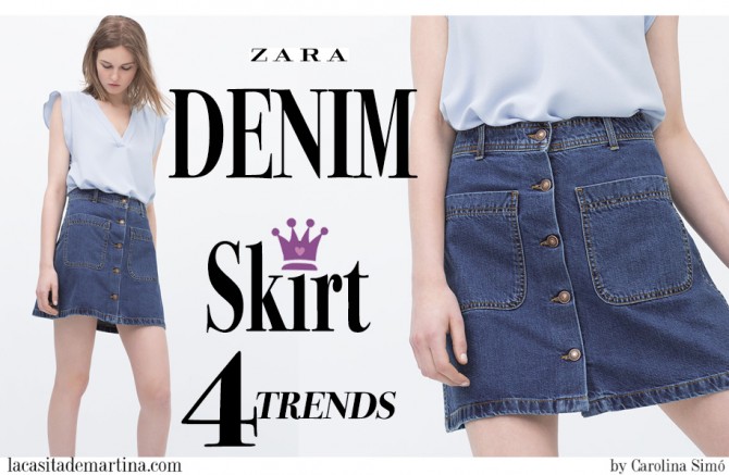 Tendencias Moda Infantil, Zara, Blog Moda Infantil, Falda vaquera botones, La casita de Martina, Ropa Niños