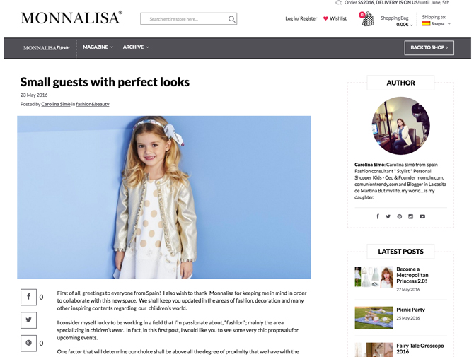 Monnalisa Moda Infantil, La casita de Martina, Blog de Moda Infantil, Carolina Simo, Kids Fashion Blog