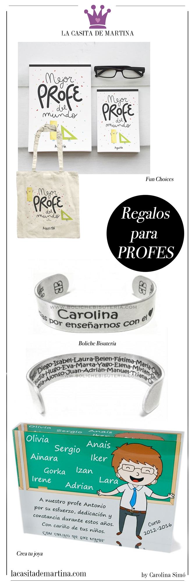Regalos para profesores, Blog Moda Infantil, Detalles para profesores, La casita de Martina, Carolina Simo