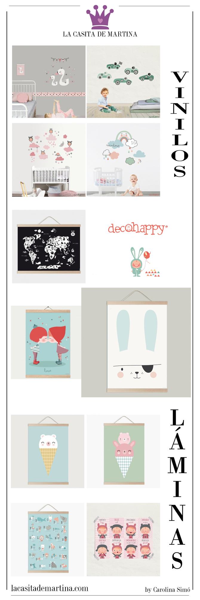 Vinilos infantiles, laminas habitacion bebe, decohappy, Blog Moda Infantil, La casita de Martina