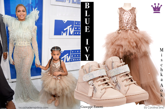 Beyonce, Blue Ivy, Premios MTV, Vestido Blue Ivy, Mischka Aoki, Moda Infantil, Blog de Moda Infantil