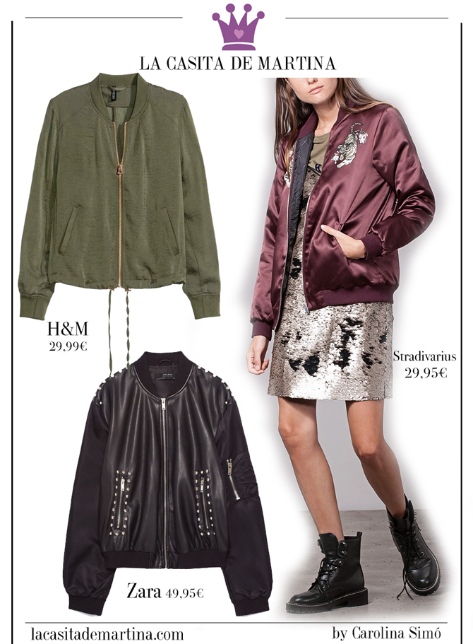 Bomber, Tendencias Moda, Blog de Moda, La casita de Martina, Zara, Stradivarius, HM