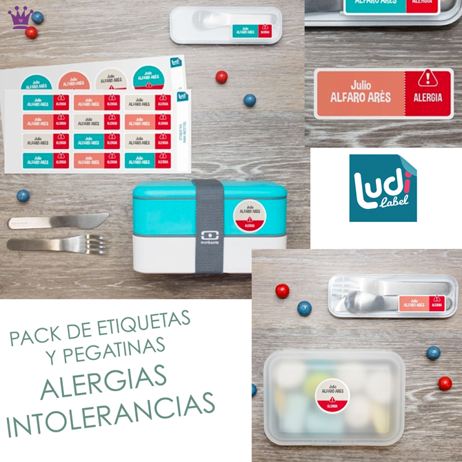 Etiquetas alergias, pulseras intolerancias, Etiquetas para ropa, etiquetas vuelta al cole, ludilabel, blog moda infantil