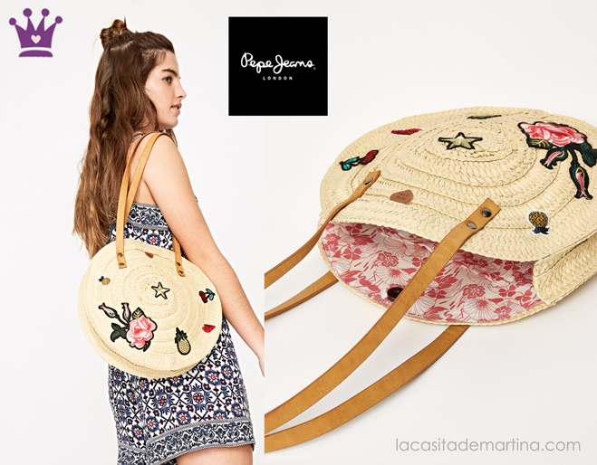 Bolso redondo de mimbre, Tendencias moda, Blog moda infantil, La casita de Martina, Pepe Jeans