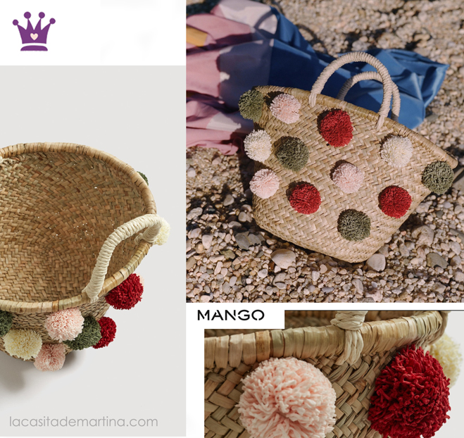 Bolso redondo de mimbre, Tendencias moda, Blog moda infantil, La casita de Martina, mango