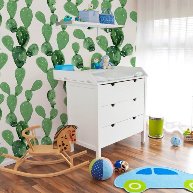 Papel pared cactus, Blog de moda infantil, La casita de Martina